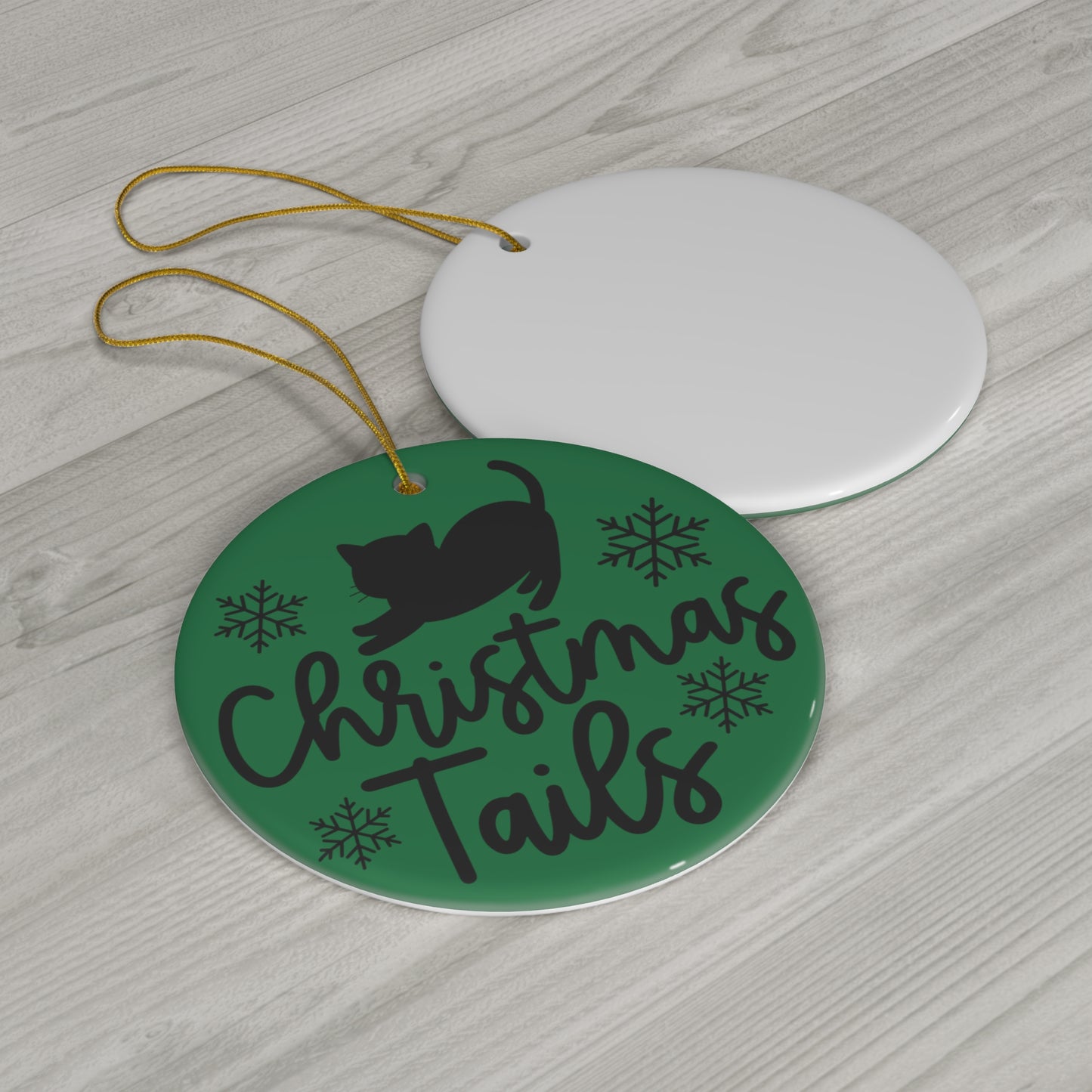 Christmas Tails Christmas Ceramic Ornament