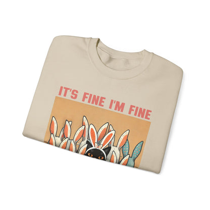Easter Cat I'm Fine Sweatshirt
