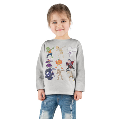 Dabbing Monsters Halloween Toddler Long Sleeve Tee