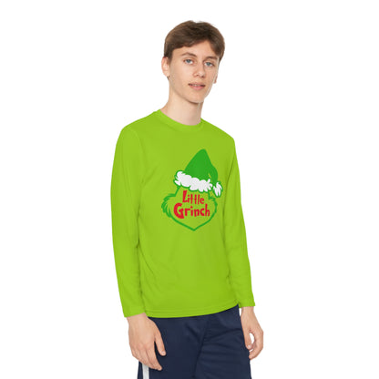 Little Grinch Christmas Youth Long Sleeve Tee