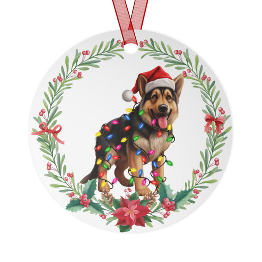 German Shepherd Dog in Lights Ornament