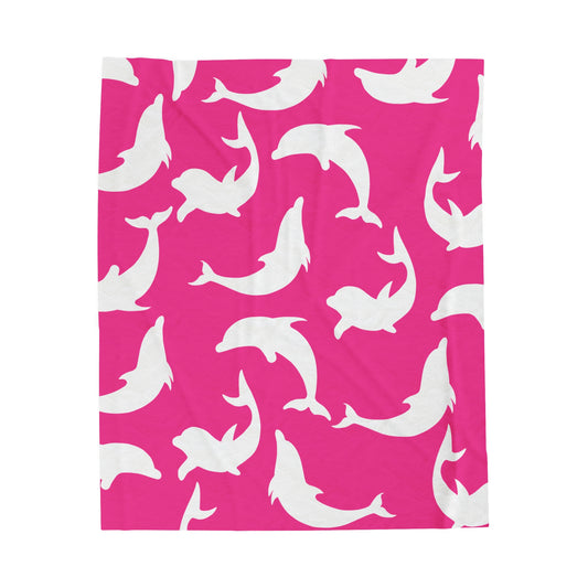 Pink Dolphin Shadows Blanket