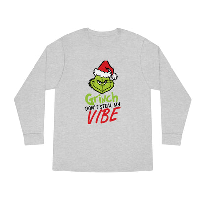 Grinch Don't Kill My Vibe Design 2 Christmas Long Sleeve T-Shirt