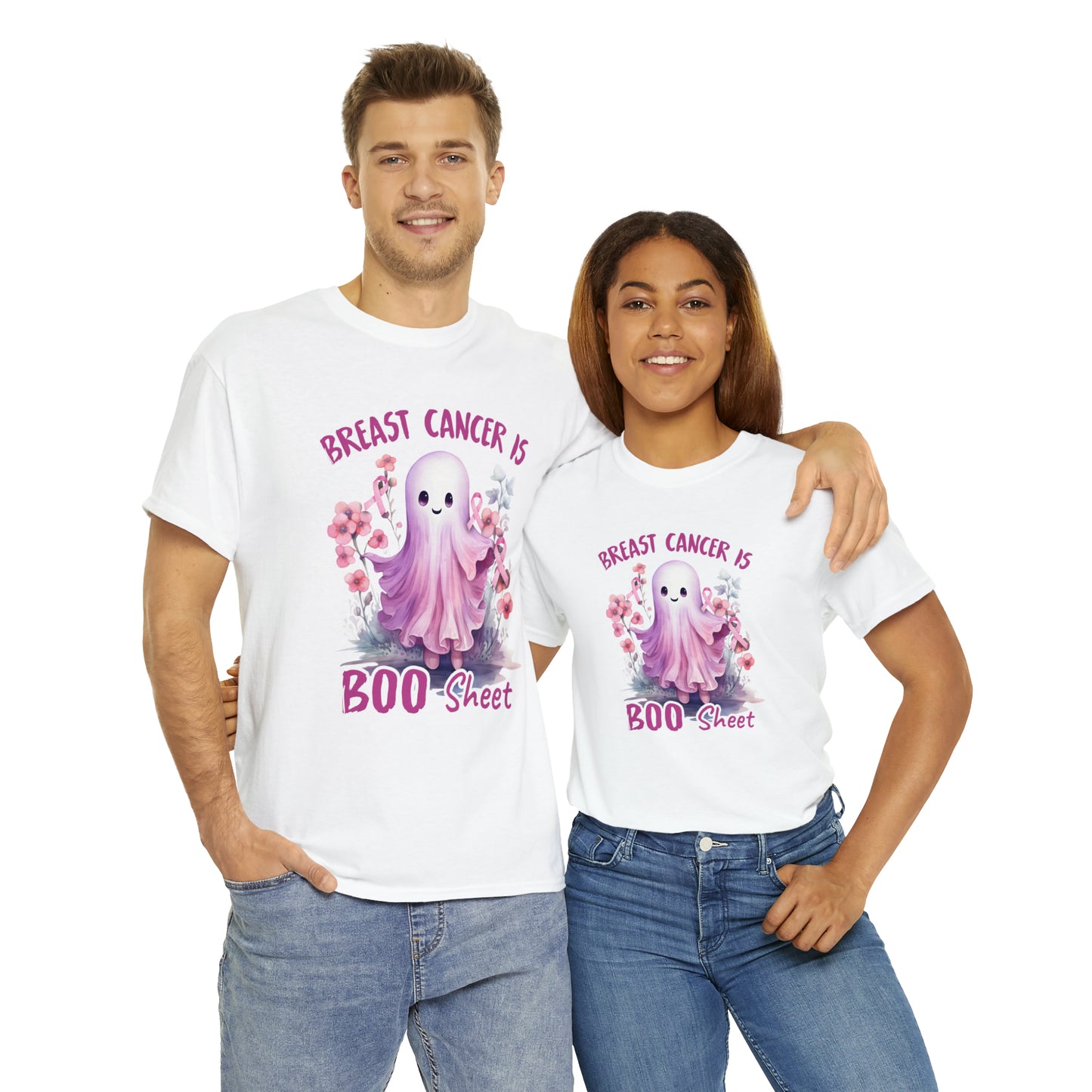 Breast Cancer Is Boo Sheet Halloween Short Sleeve Tee