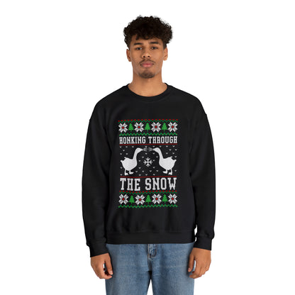 Honking Through The Snow Christmas Ugly Sweater Sweatshirt