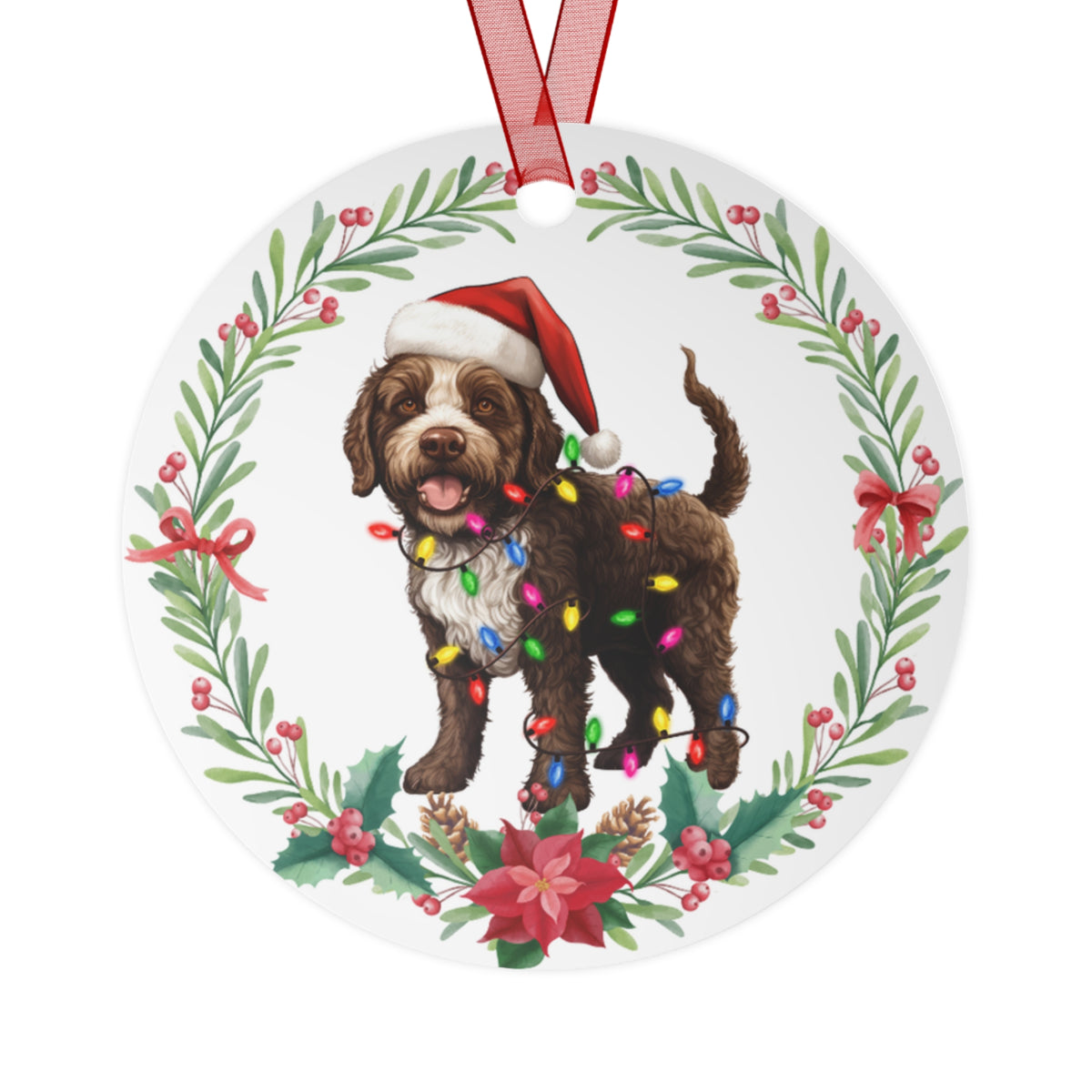 Lagotto Romagnolo Dog in Lights Ornament