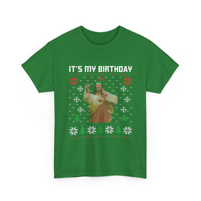Jesus It's My Birthday Christmas Ugly Sweater Short Sleeve Tee