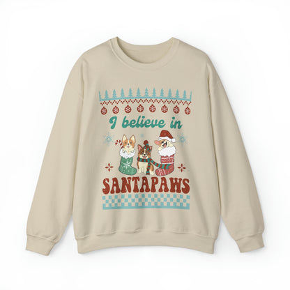 I Believe in Santa Paws Dog Ugly Christmas Sweater Sweatshirt