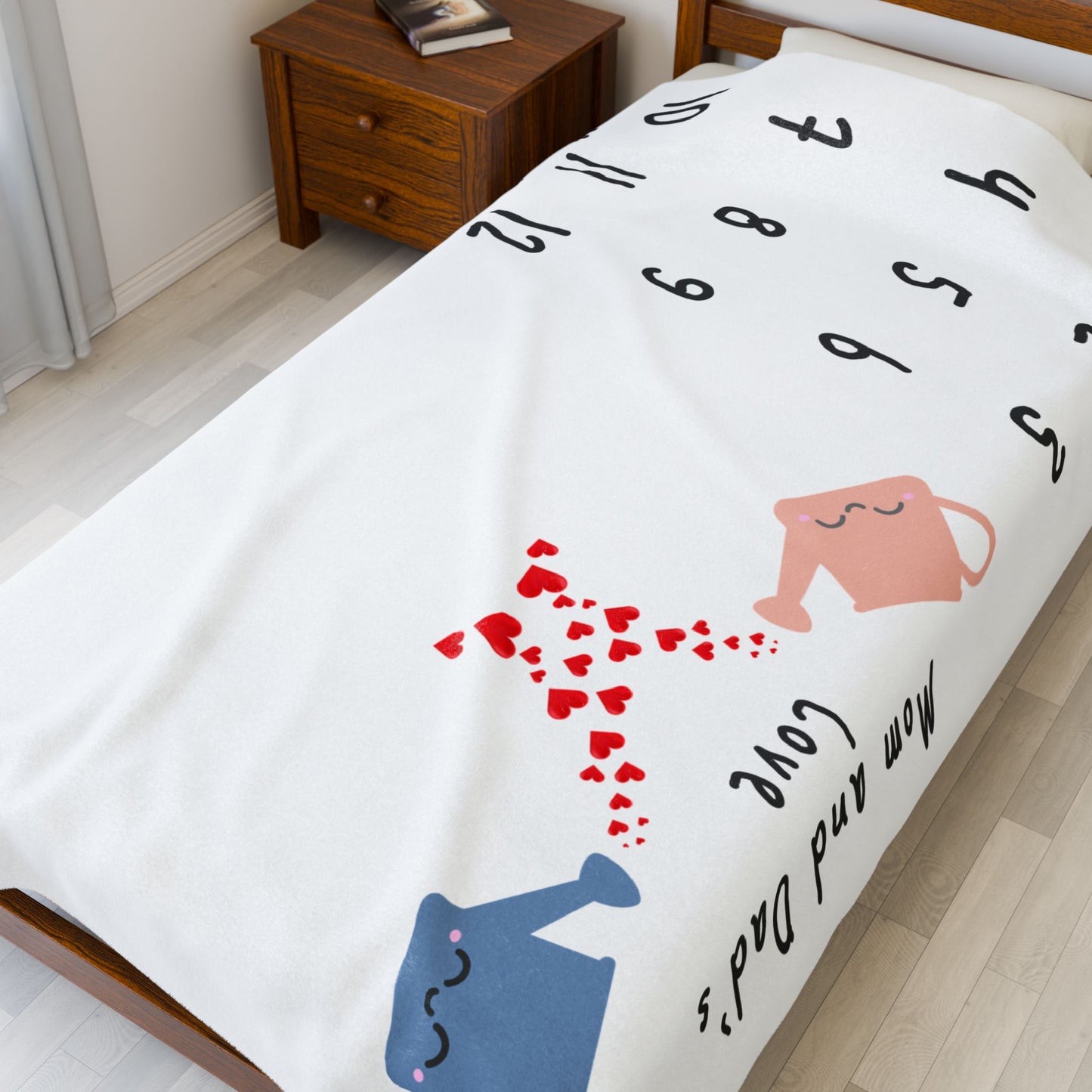 Mom and Dad's Love Milestone Velveteen Plush Blanket
