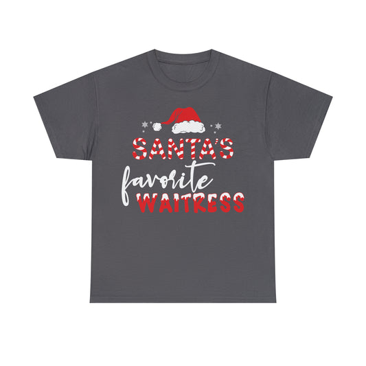 Santa's Favorite Waitress Christmas Short Sleeve Tee