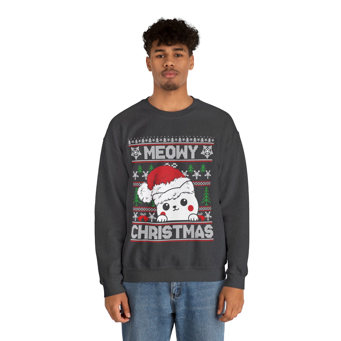 Meowy Christmas Cat Ugly Sweater Sweatshirt