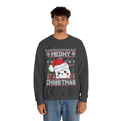 Meowy Christmas Cat Ugly Sweater Sweatshirt