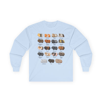 Guinea Pig Breed Chart Long Sleeve Tshirt