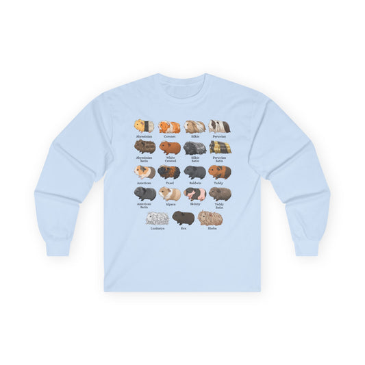 Guinea Pig Breed Chart Long Sleeve Tshirt