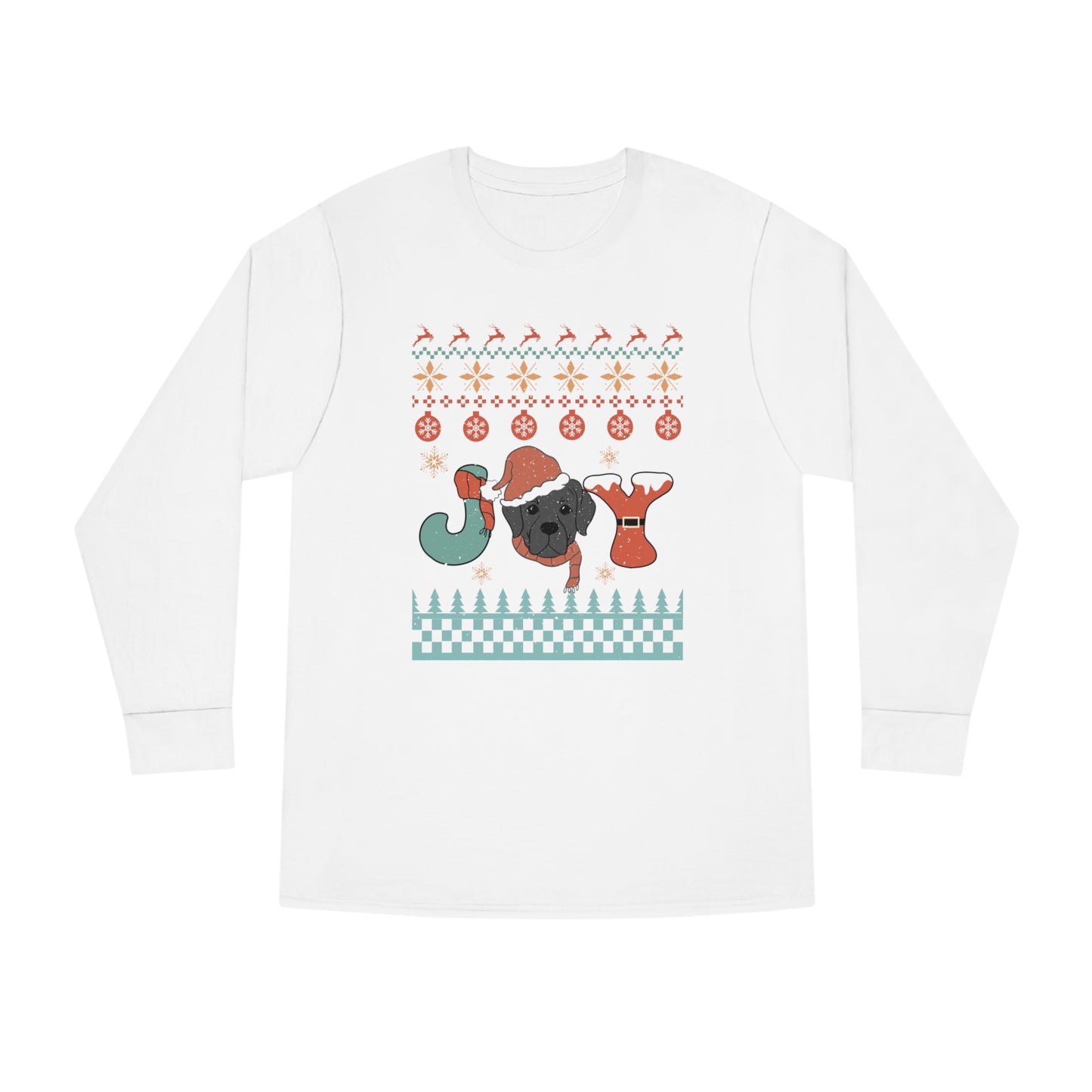 Joy Labrador Dog Christmas Ugly Sweater Long Sleeve Tee
