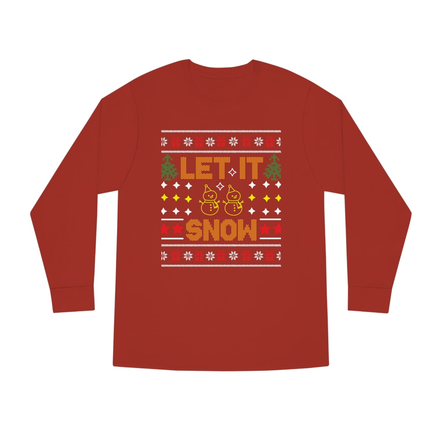 Let It Snow Snowmen Christmas Ugly Sweater Long Sleeve T-shirt