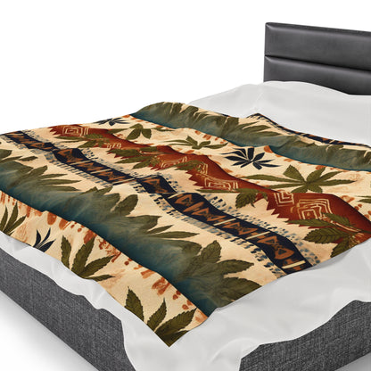 Marijuana Leaf with Stripes Blanket