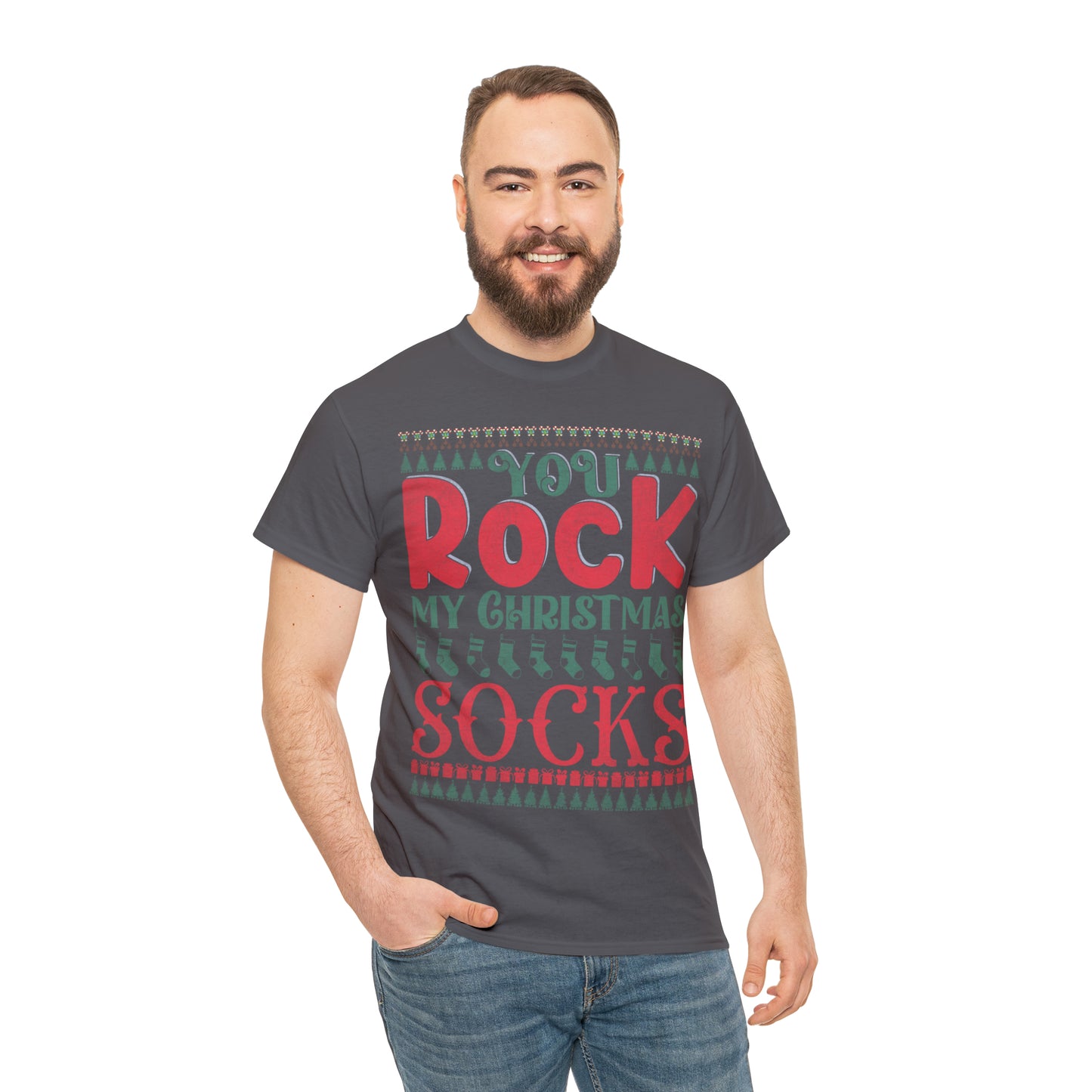 You Rock My Christmas Socks Christmas Ugly Sweater Short Sleeve Tee