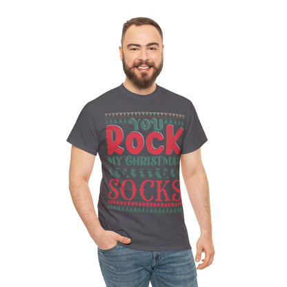 You Rock My Christmas Socks Christmas Ugly Sweater Short Sleeve Tee