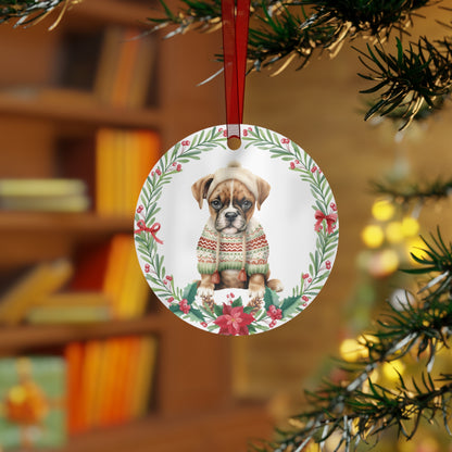 Boxer Dog in Sweater Ornament