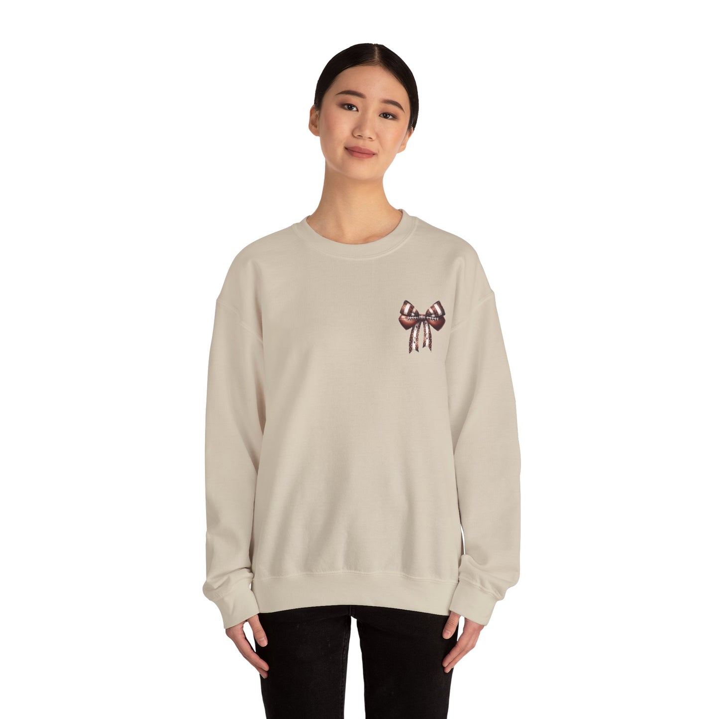 Football Game Day Sweatshirt Mom Dad Parent Football Lover Coquette Bows