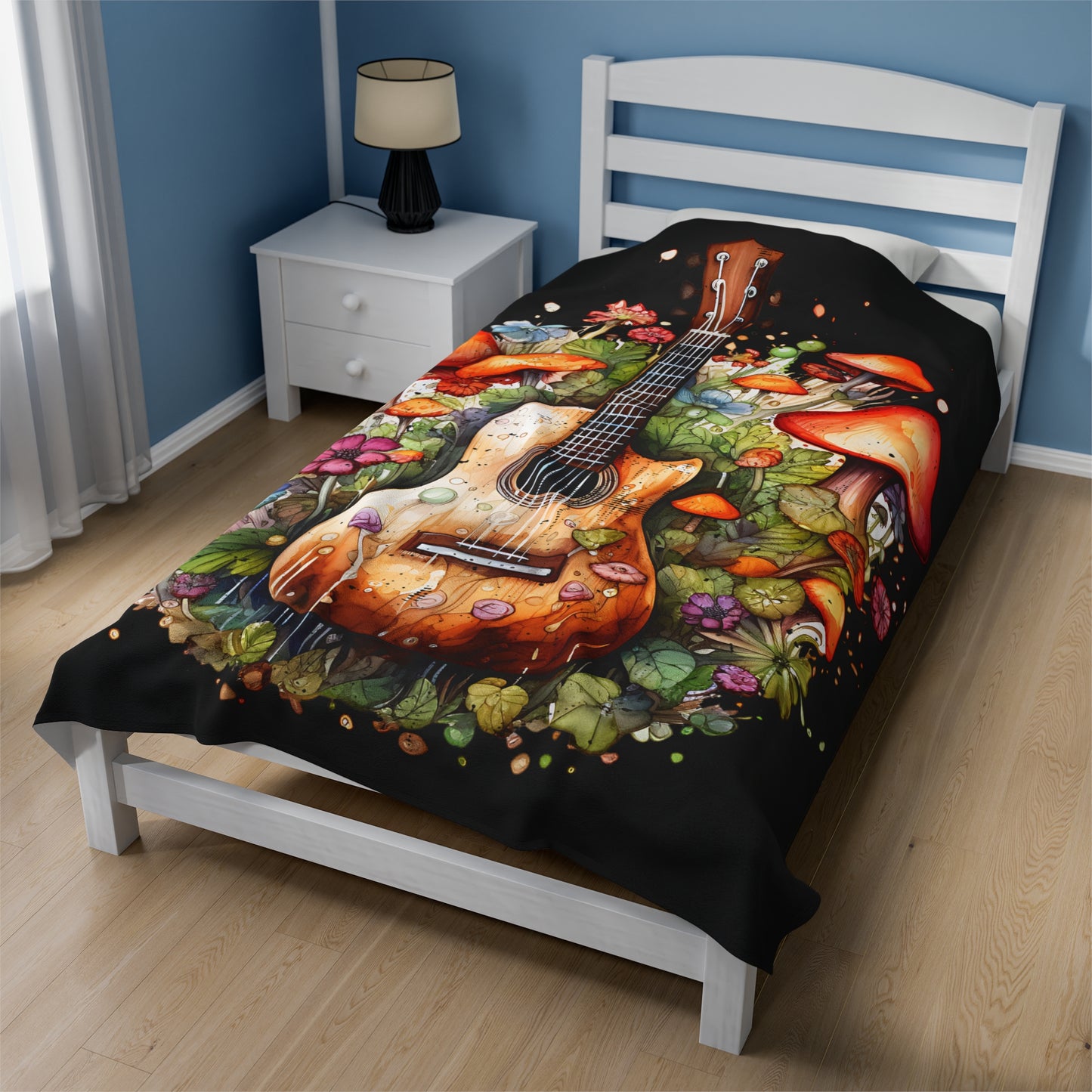 Guitar with Mushroom Blanket