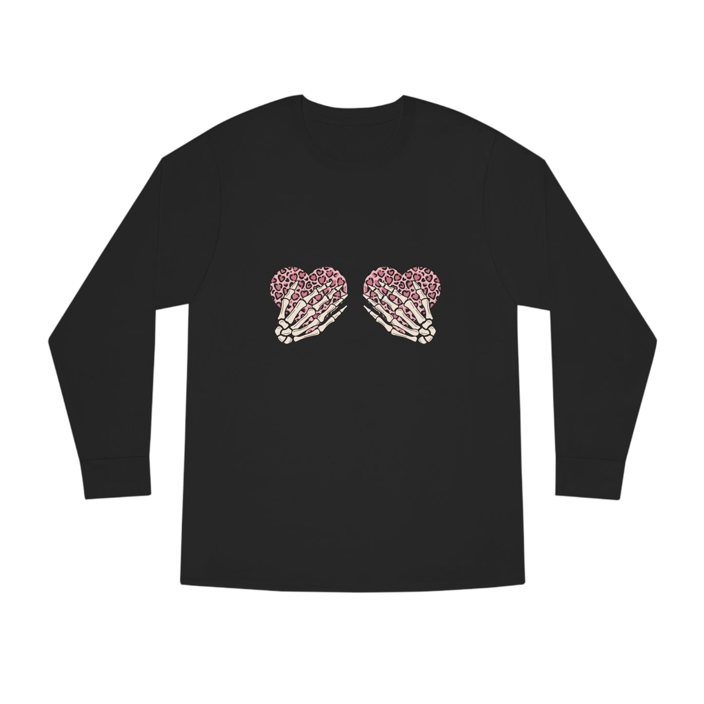 Skeleton Hand on Hearts Valentine Long Sleeve T-shirt