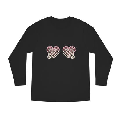 Skeleton Hand on Hearts Valentine Long Sleeve T-shirt