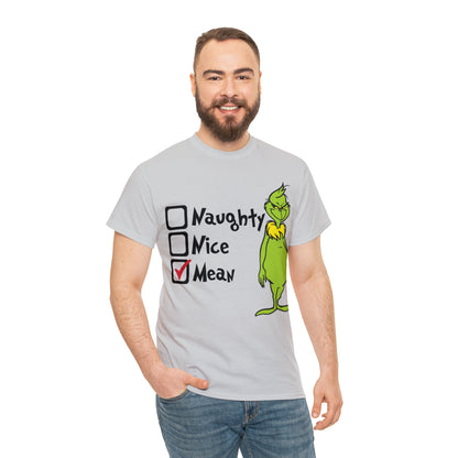 Naughty Nice Mean Grinch Christmas Short Sleeve Tee