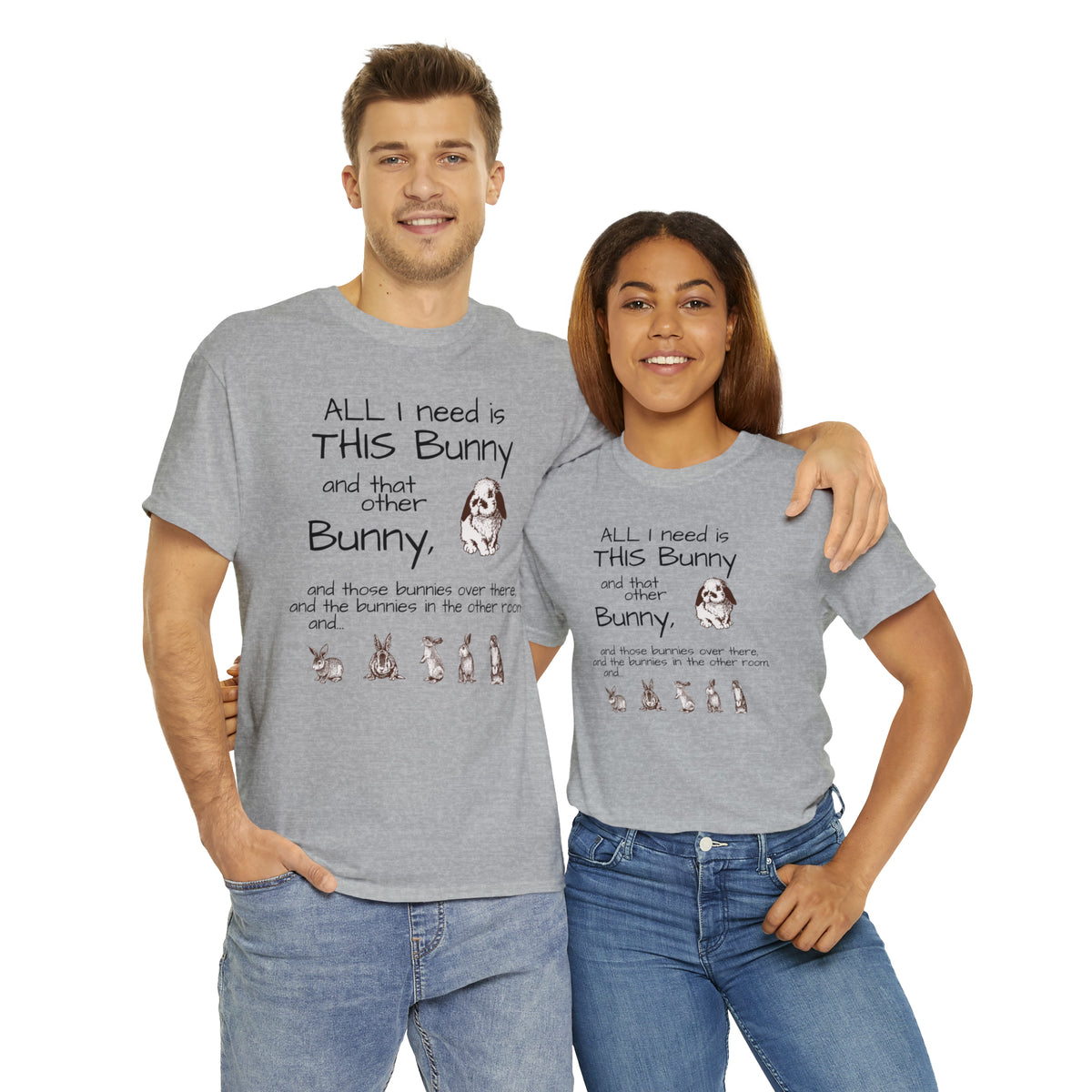All The Bunnies Rabbit lover Unisex Heavy Cotton Tee