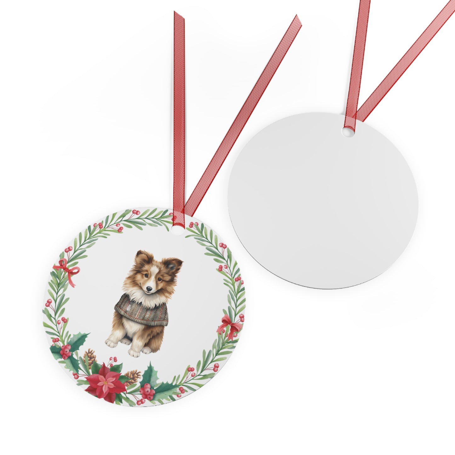 Collie Dog in Sweater Ornament Design 1