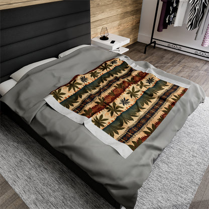 Marijuana Leaf with Stripes Blanket