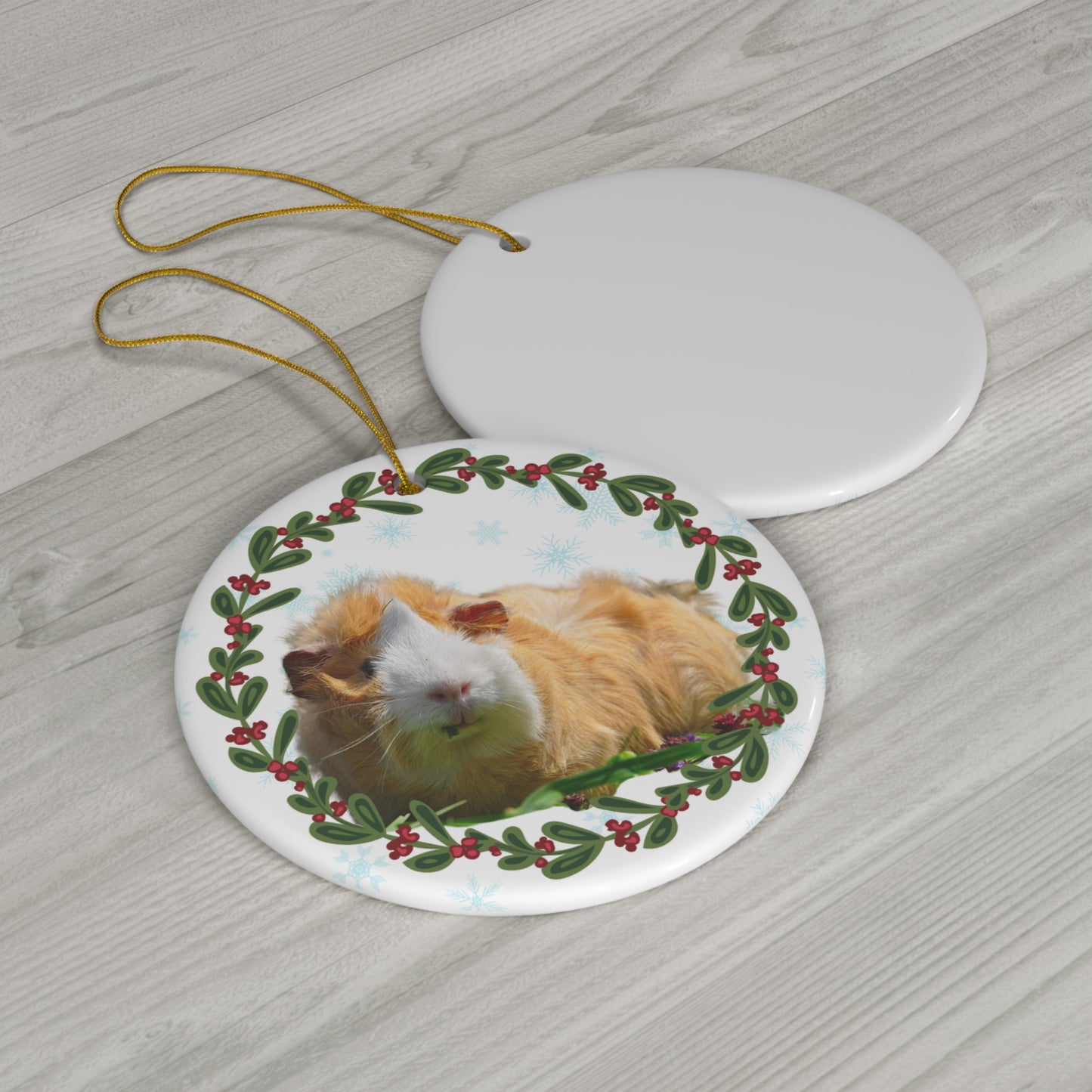 Abyssinian guinea pig Christmas Ceramic Ornament