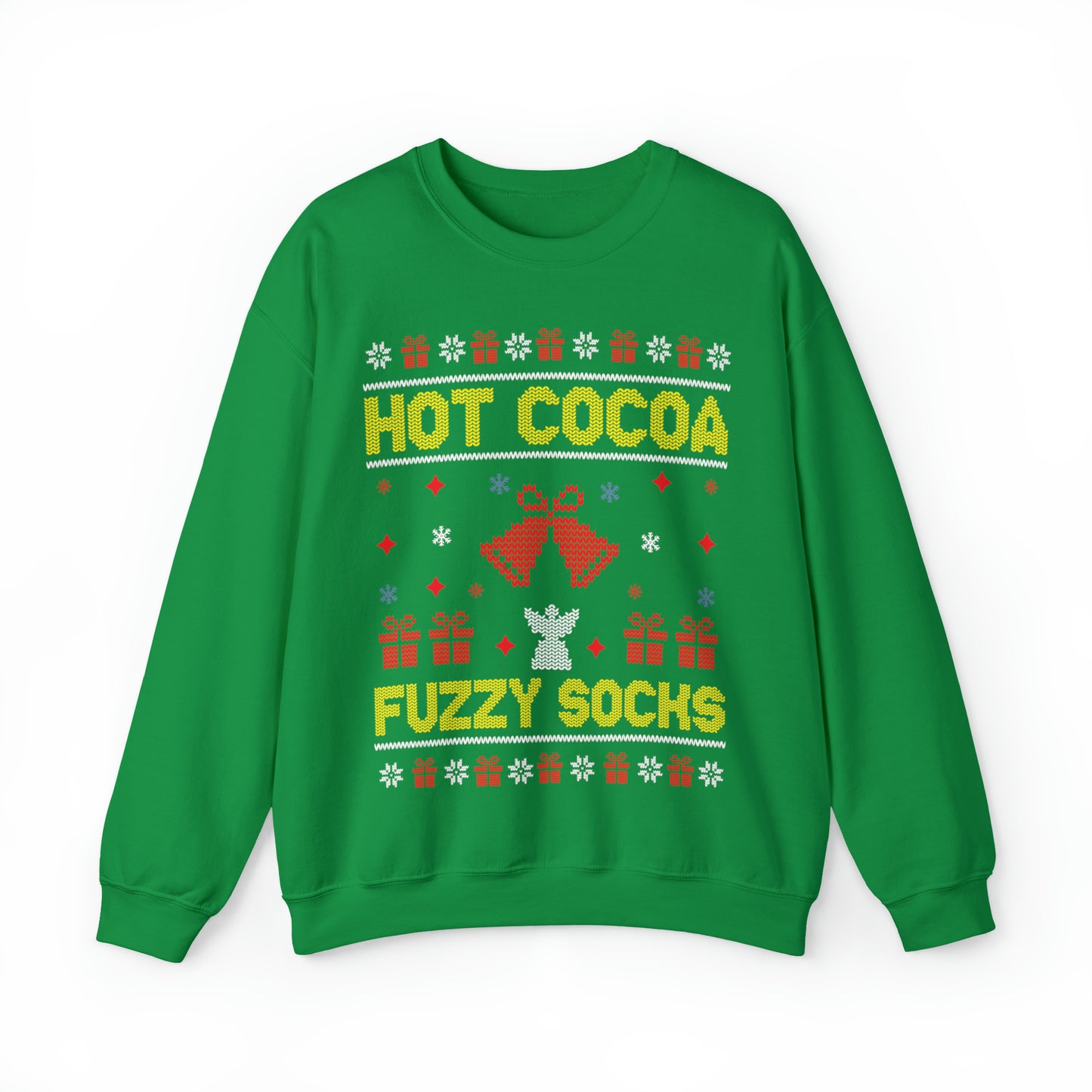Hot Cocoa Fuzzy Socks Christmas Ugly Sweater Sweatshirt