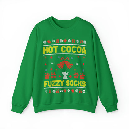 Hot Cocoa Fuzzy Socks Christmas Ugly Sweater Sweatshirt