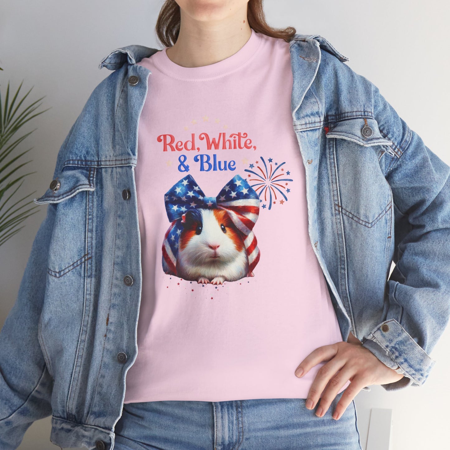 Red White And Blue Guinea Pig Short Sleeve Tshirt