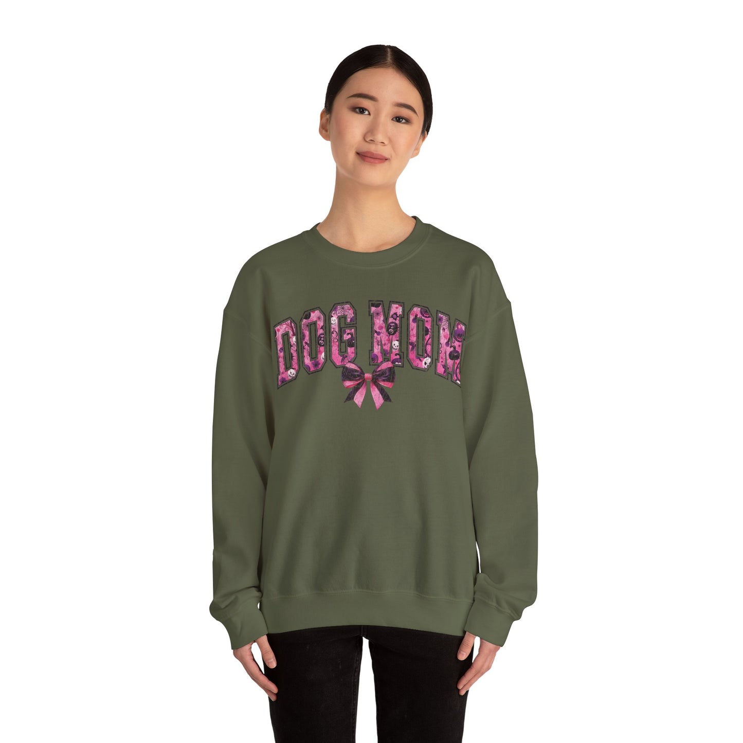 Halloween Pink Dog Mom Sweatshirt