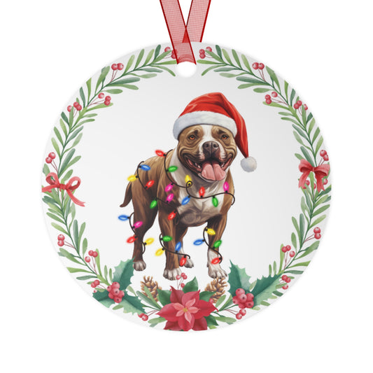 Staffordshire Bull Terrier Dog in Lights Ornament