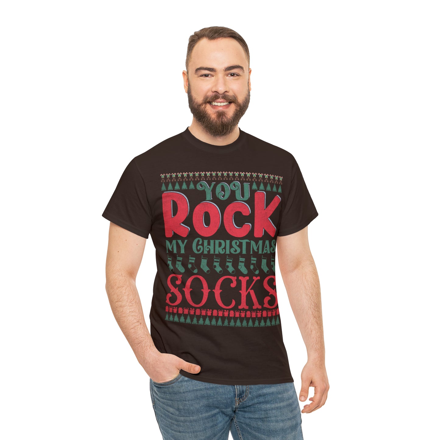 You Rock My Christmas Socks Christmas Ugly Sweater Short Sleeve Tee