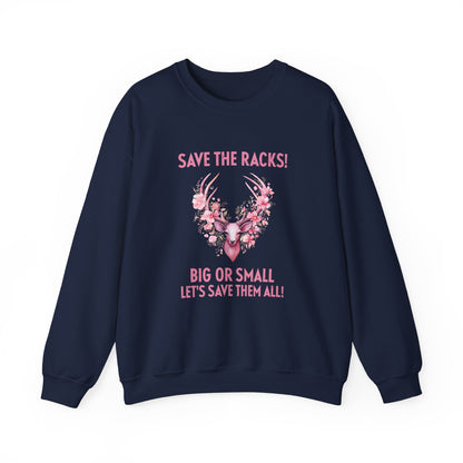 Save The Racks Big or Small Deer Breast Cancer Sweatshirt