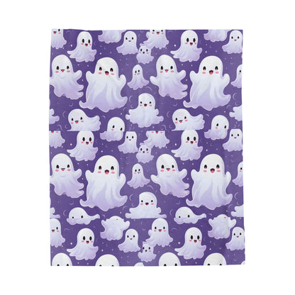 Purple Ghost Halloween Blanket