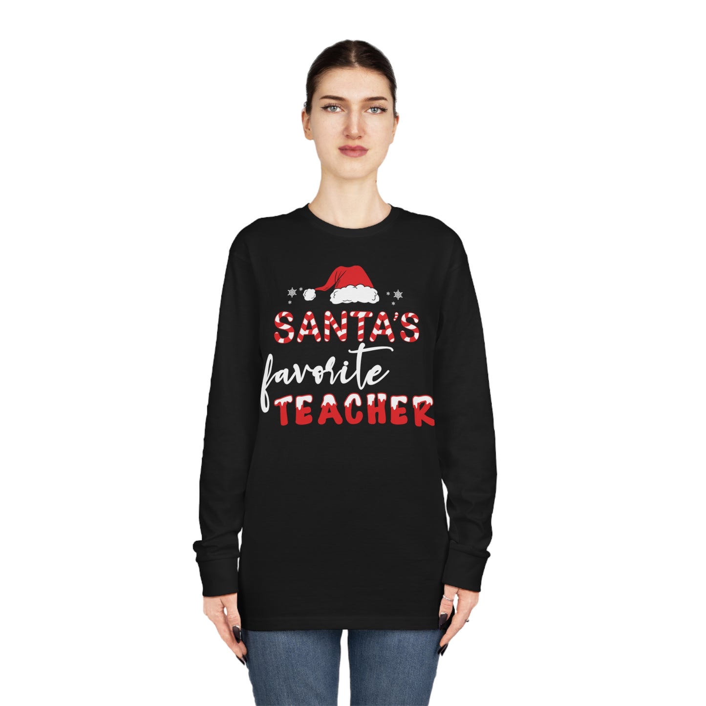 Santa's Favorite Teacher Christmas Long Sleeve Tee