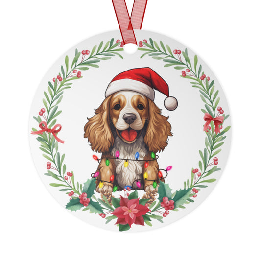 English Cocker Spaniel Dog in Lights Ornament