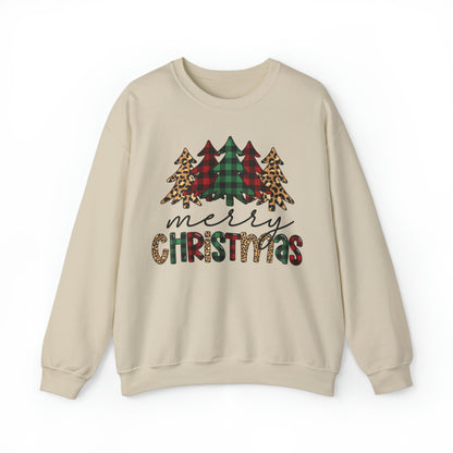 Merry Christmas Plaid Trees Sweatshirt