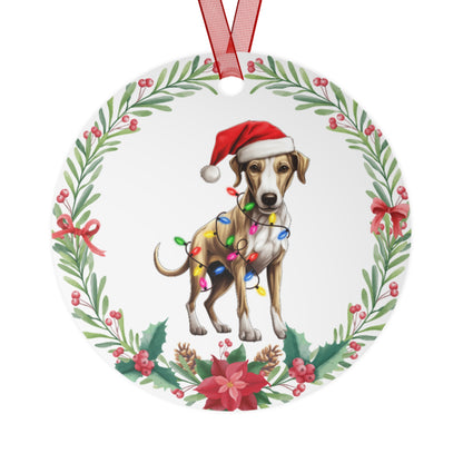 Whippet Dog in Lights Ornament