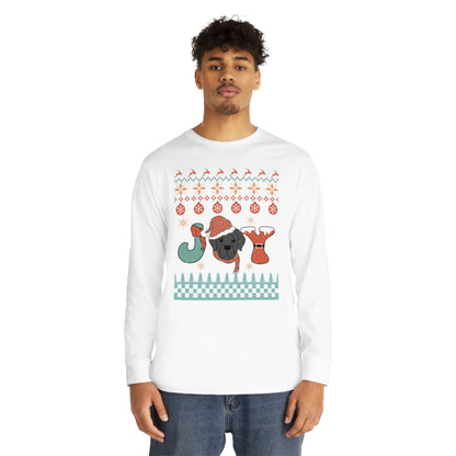 Joy Labrador Dog Christmas Ugly Sweater Long Sleeve Tee