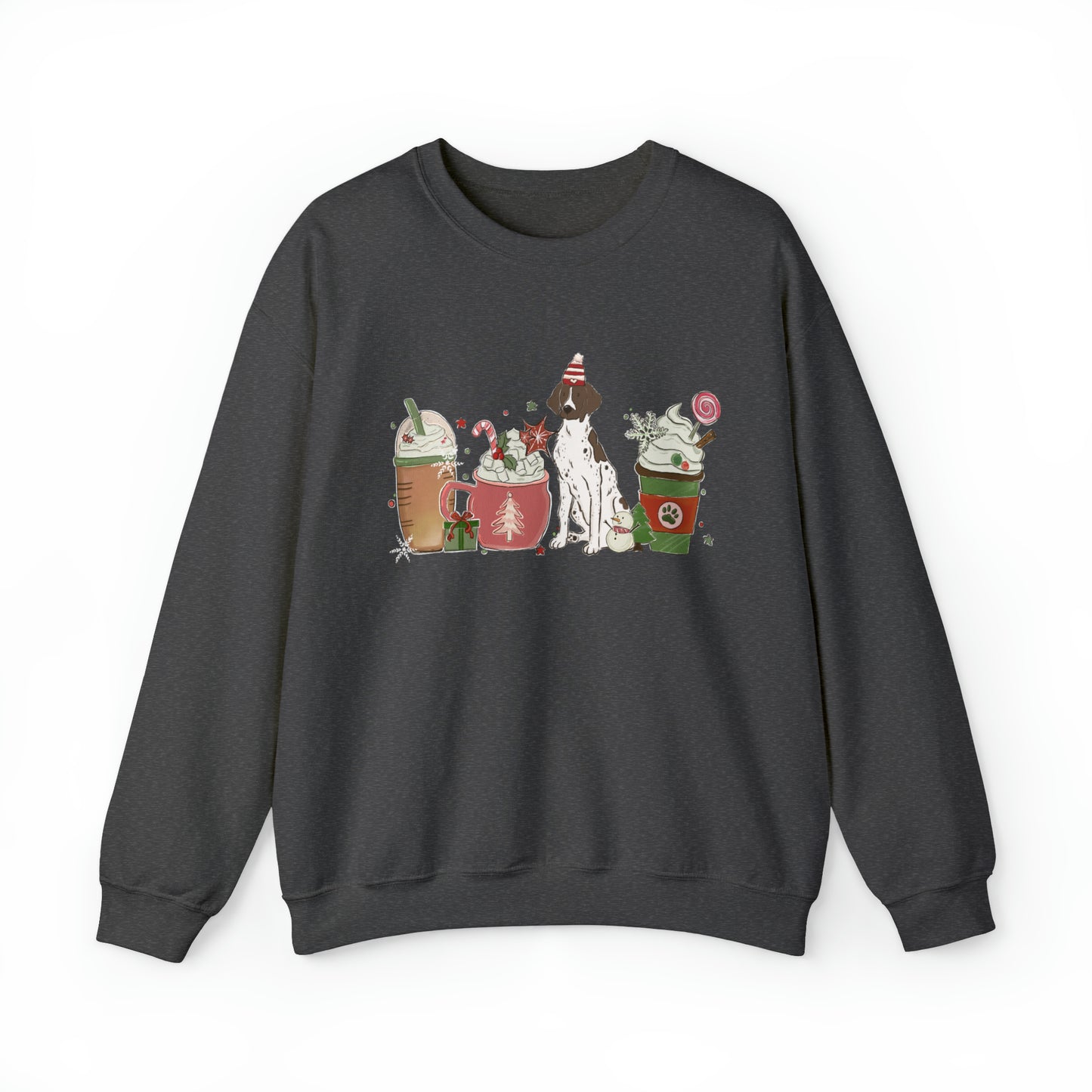 Pointer Dog Latte Christmas Sweatshirt