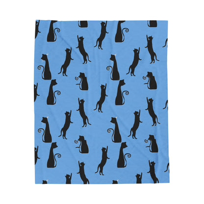 Black Cats on Blue Blanket