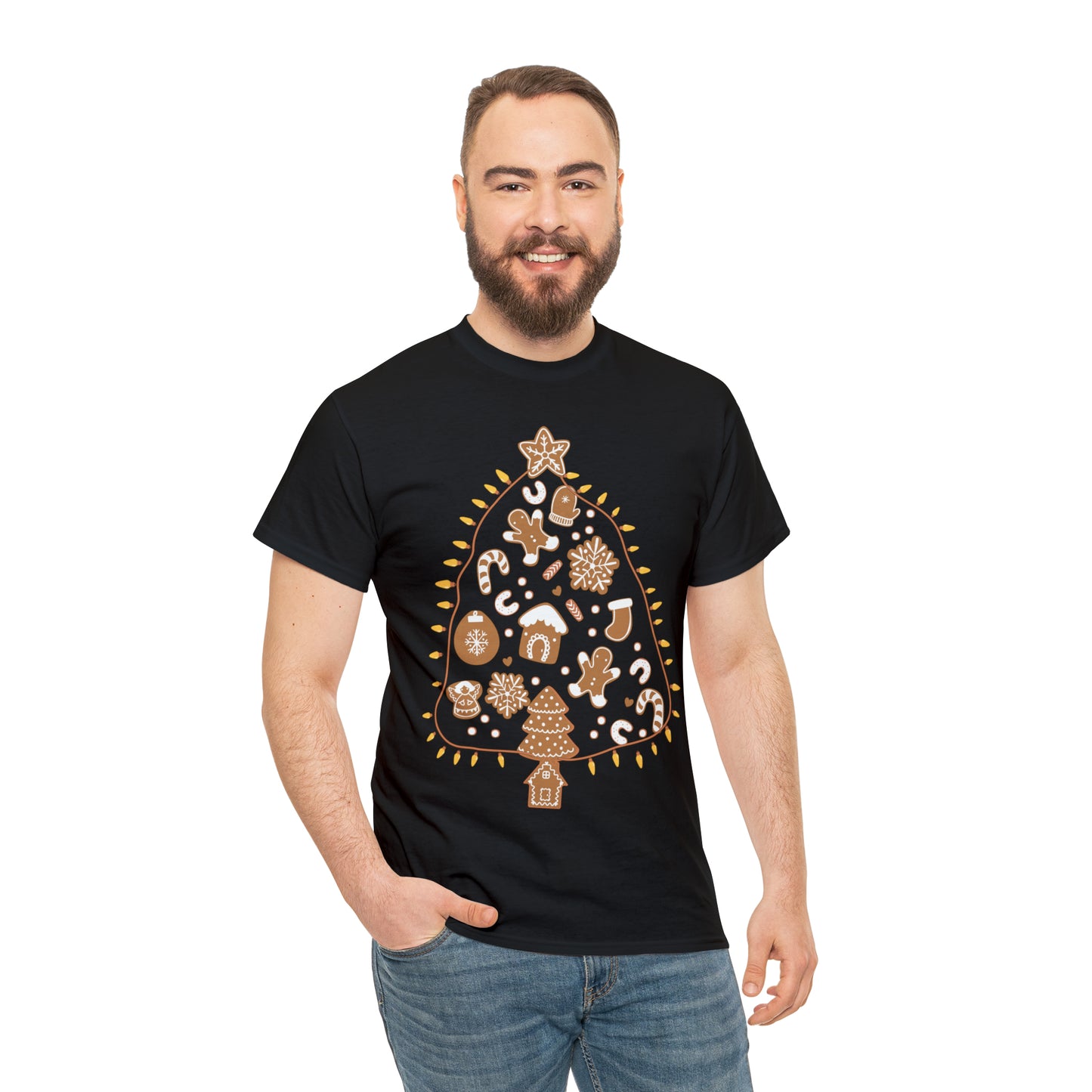 Gingerbread Cookie Christmas Tree Christmas Short Sleeve Tee