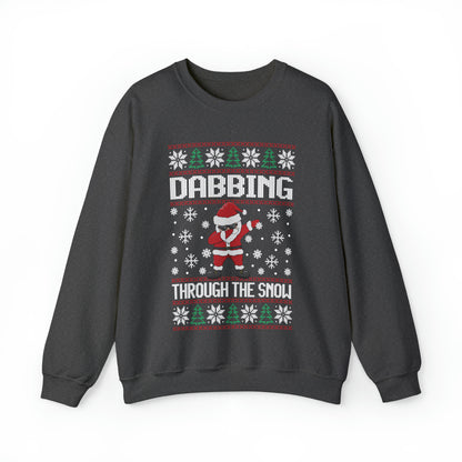 Santa Dabbing Through the Snow Christmas Ugly Sweater Sweatshirt